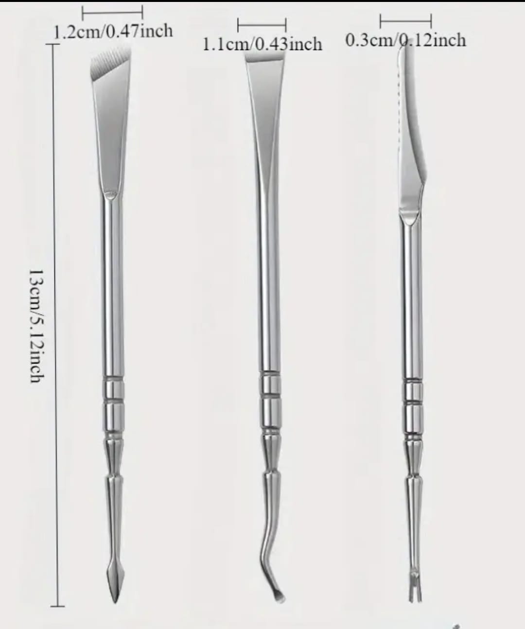 Set Profesional de Cuchillas para Pedicura / Quiropodia (3 Piezas + Estuche)